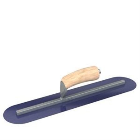 STEEL CITY TROWELS BY BON Bon 66-154 Finish Trowel, Round, Blue Steel, 18 X 4, Wood 66-154